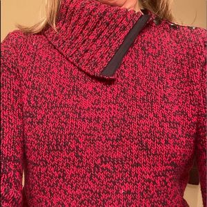 Chaps petite red and black long sleeved sweater 58% Cotton 42% Acrylic